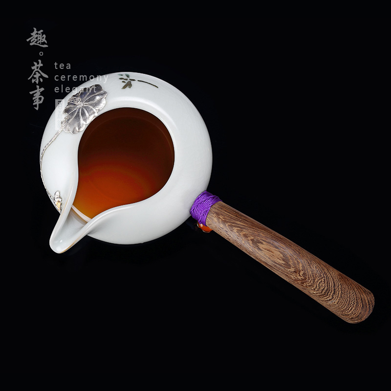 Taiwan FengZi your up ceramic fair keller silver trumpet tea ware single separate tea accessories long handle and cup