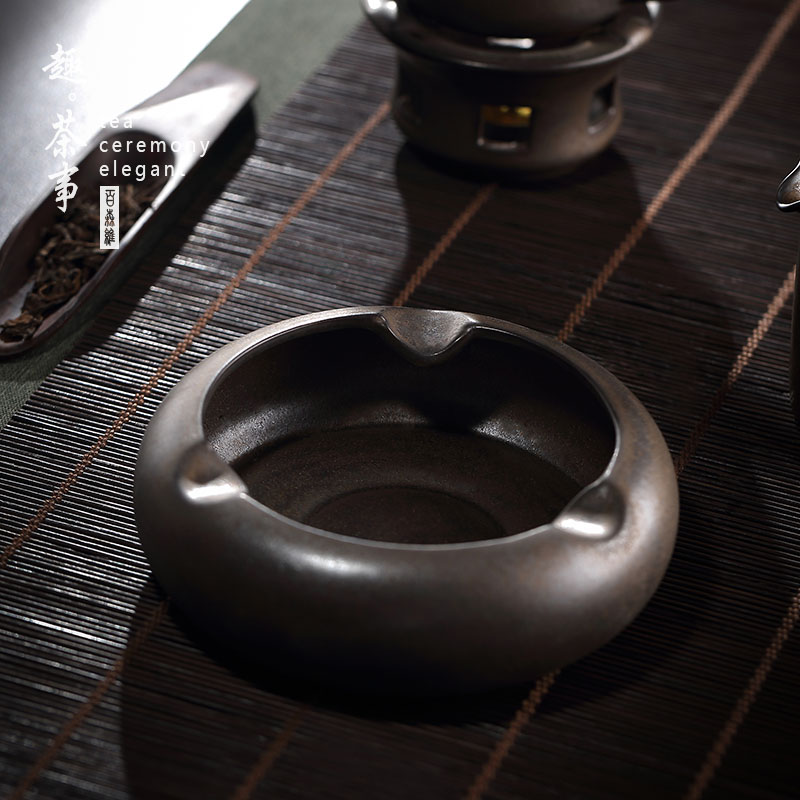 Japanese oxidation of glaze ashtray ashtray coarse pottery ashtray individuality creative trend geometry retro home sitting room