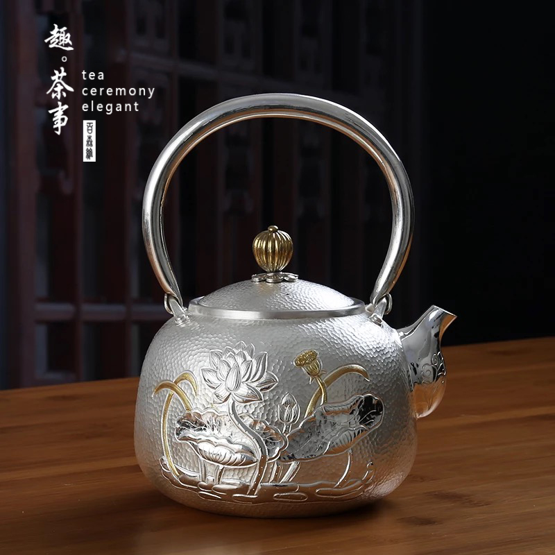 Babson d hammer sycee pot of sterling silver 999 kettle checking a household pot boil tea kettle