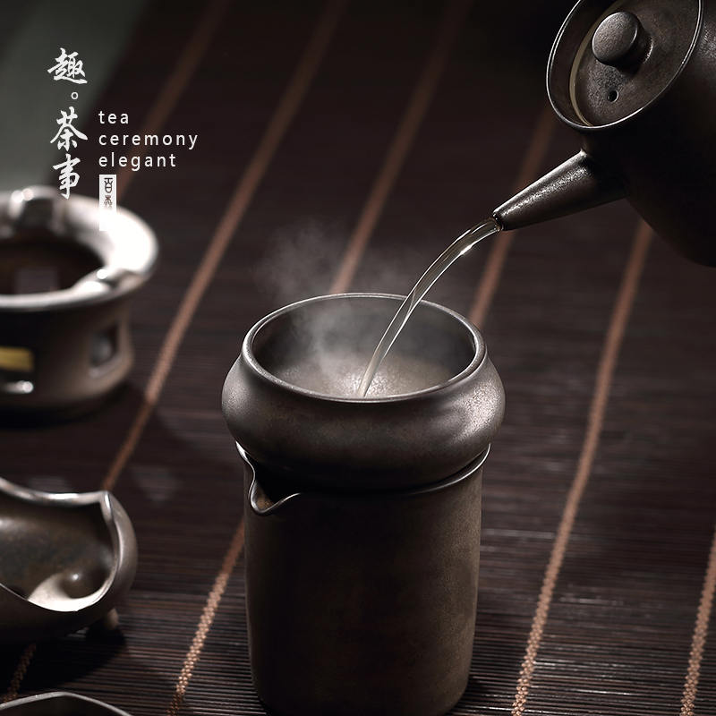 Japanese oxidation of glaze) tea coarse pottery tea filter startup tea strainer kung fu tea tea accessories