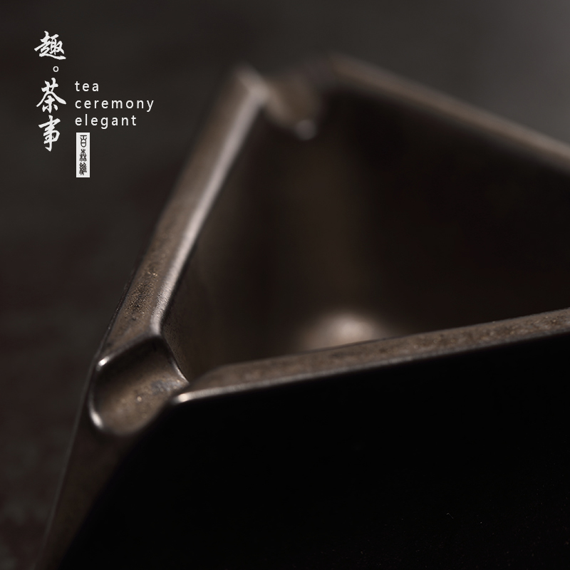 Japanese oxidation of glaze ashtray ashtray coarse pottery ashtray individuality creative trend geometry retro home sitting room
