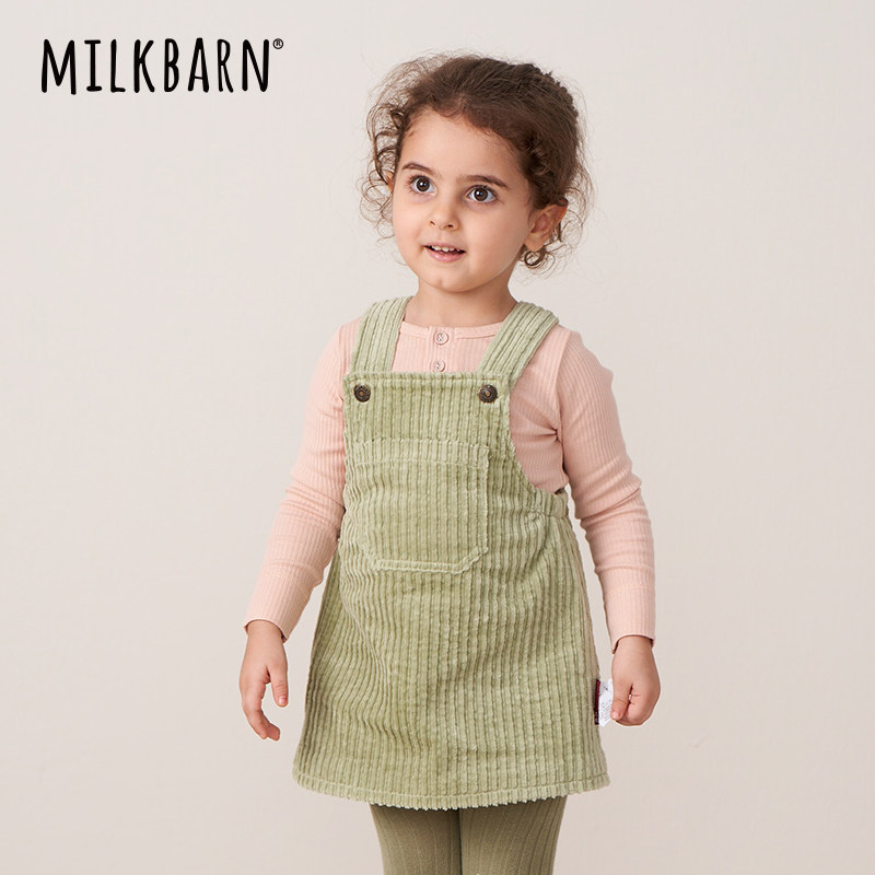Milkbarn children light core suede braces skirt girl foreign air one-piece dress baby spring autumn clothes new children's clothing-Taobao