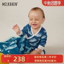 Milkbarn newborn baby long sleeve trousers jumpsuit autumn men and women baby base