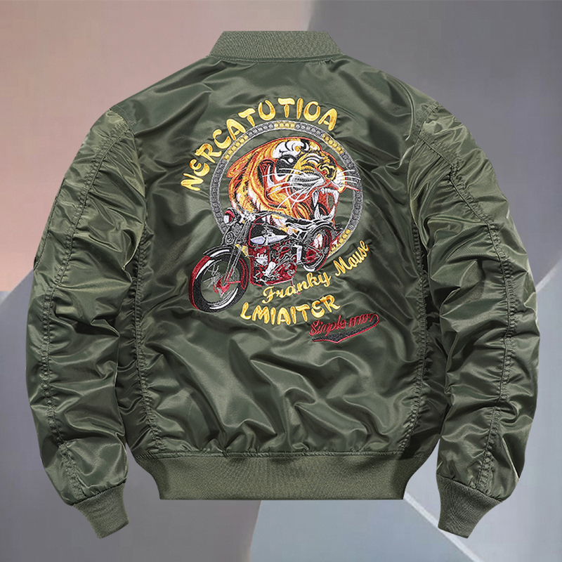 Autumn and Winter Air Force Ma1 Pilot Jacket Men's American Retro Embroidered Baseball Jacket High-End Coat Trendy Brand Cotton Clothing