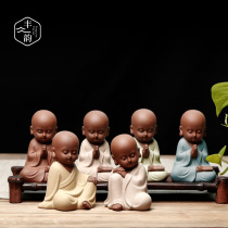 Little monk tea pet hand small ornaments Zen purple sand small monk tea ceremony tea table accessories boutique tea play tea table accessories