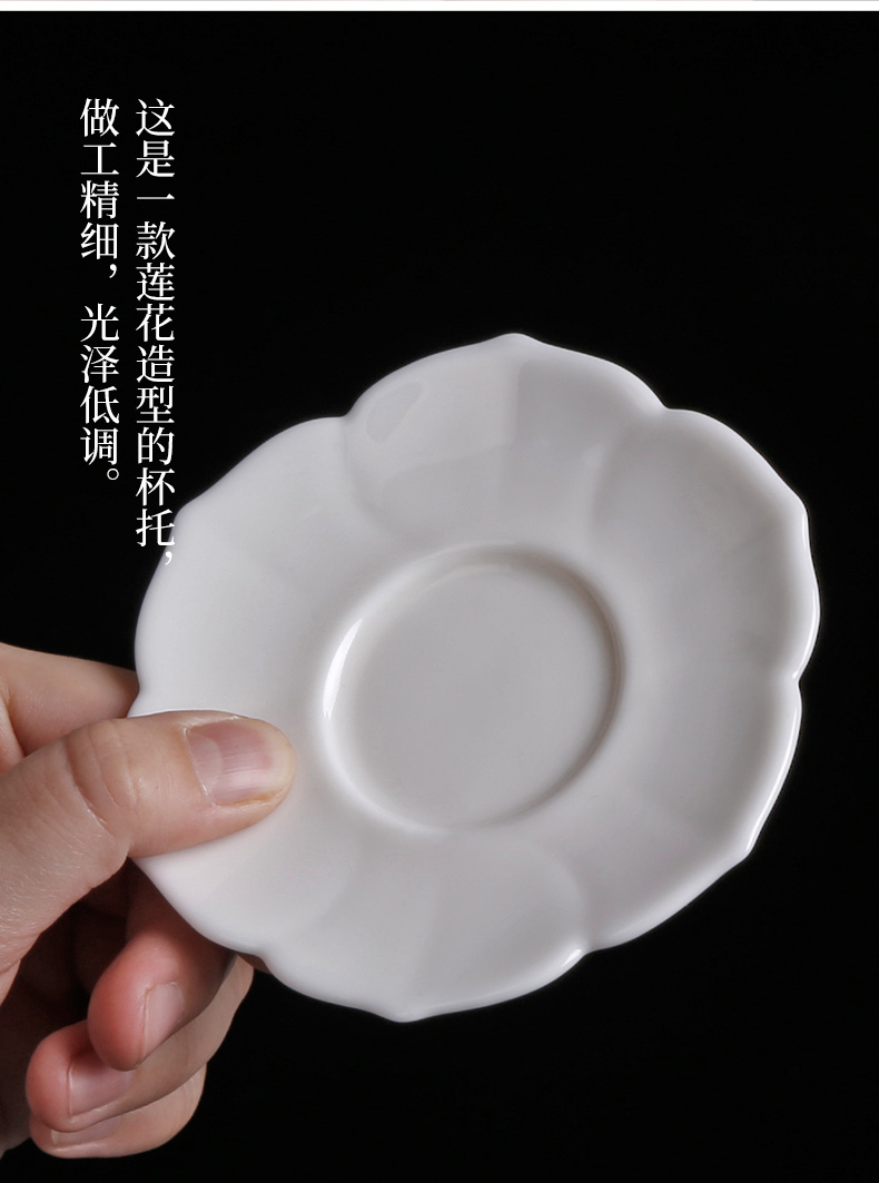 Dehua white porcelain teacup fragrance - smelling cup sample tea cup ceramic masters cup of kung fu tea pu 'er individual single cup cup mat
