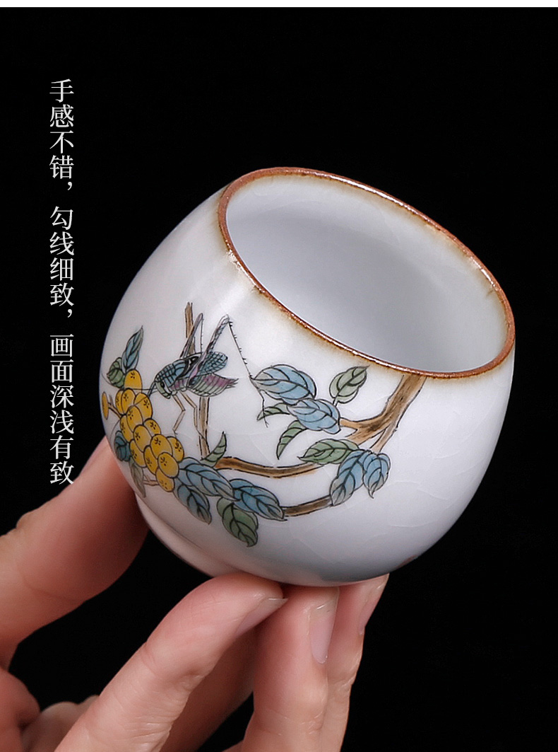 Ru up market metrix who teacup jingdezhen hand - made sample tea cup every piece of ice to crack open the individual cup of kung fu tea cup by hand