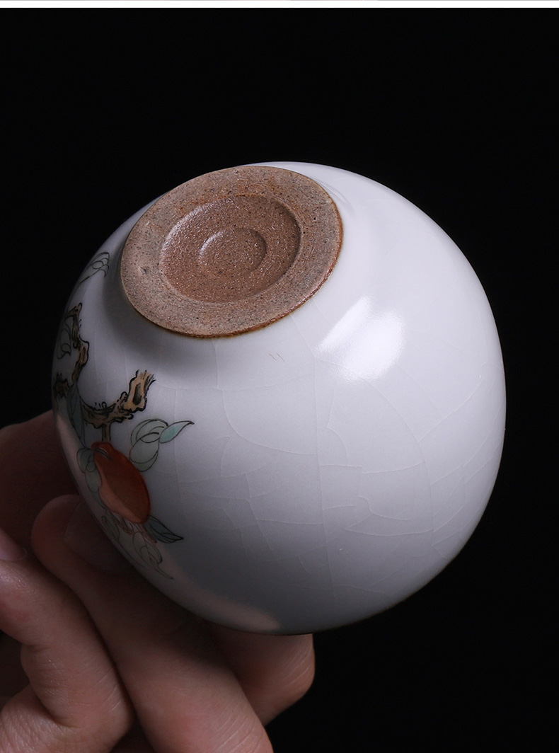 Hand - made teacup pure manual ru up market metrix who open the slice cup of jingdezhen ceramic large sample tea cup tea cup of move