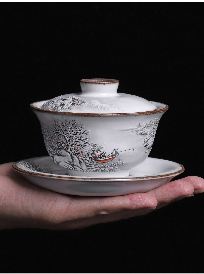 Your up hand - made only three tureen ceramic checking large crack open a single piece of kung fu tea bowl ice tea cups