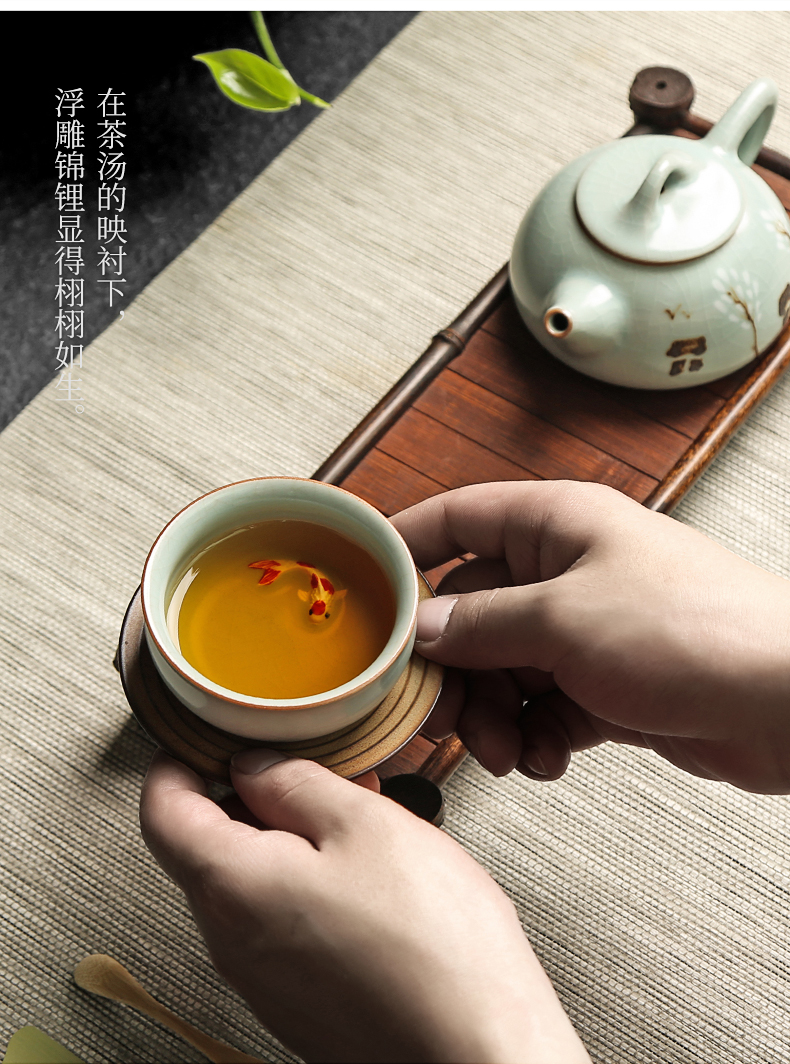 Your up teacup cracked ceramic fish manual sample tea cup cup master kung fu tea set for its ehrs personal cup single CPU