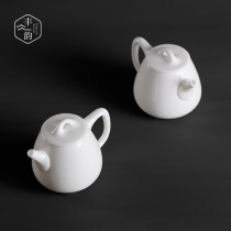 Ceramic kung fu teapot single pot deHua white porcelain tea set household small tea maker handmade high stone lather pot with filter