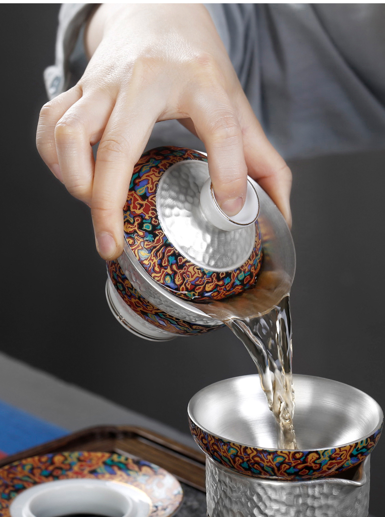 Tasted silver gilding only three tureen archaize hammer colored enamel porcelain teacup kung fu tea tea tea bowl is a single