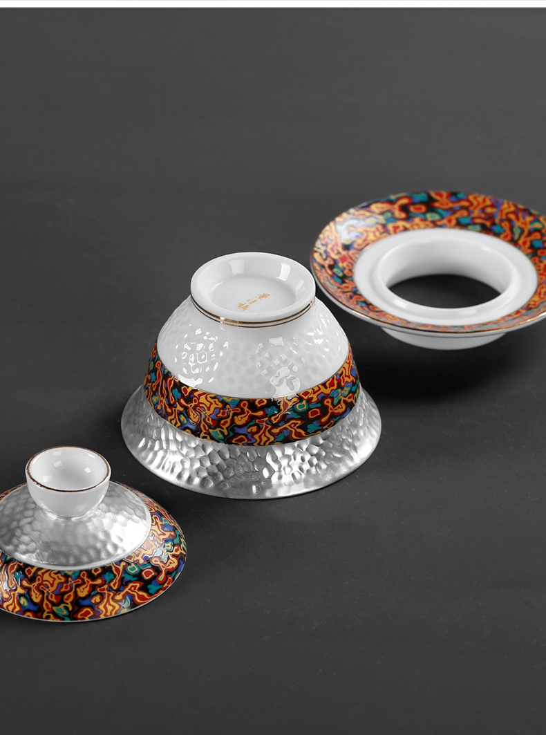 Tasted silver gilding only three tureen archaize hammer colored enamel porcelain teacup kung fu tea tea tea bowl is a single