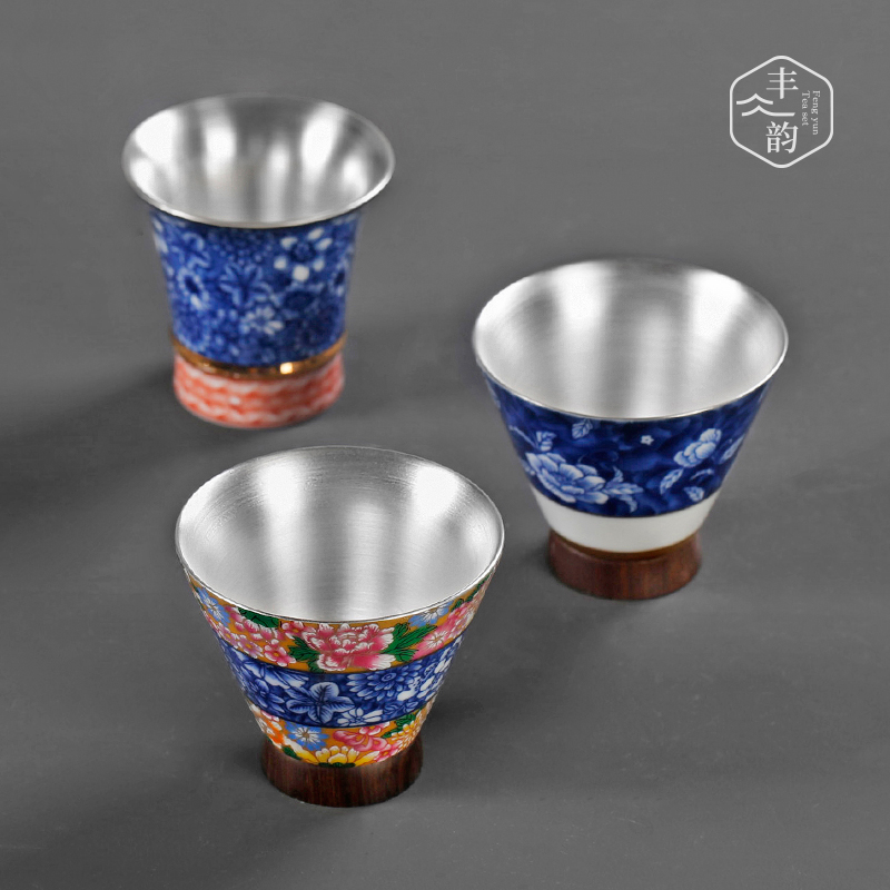 Tasted silver gilding ceramic cups bucket sign the master cup silver cup size sample tea cup silver cups single household kung fu