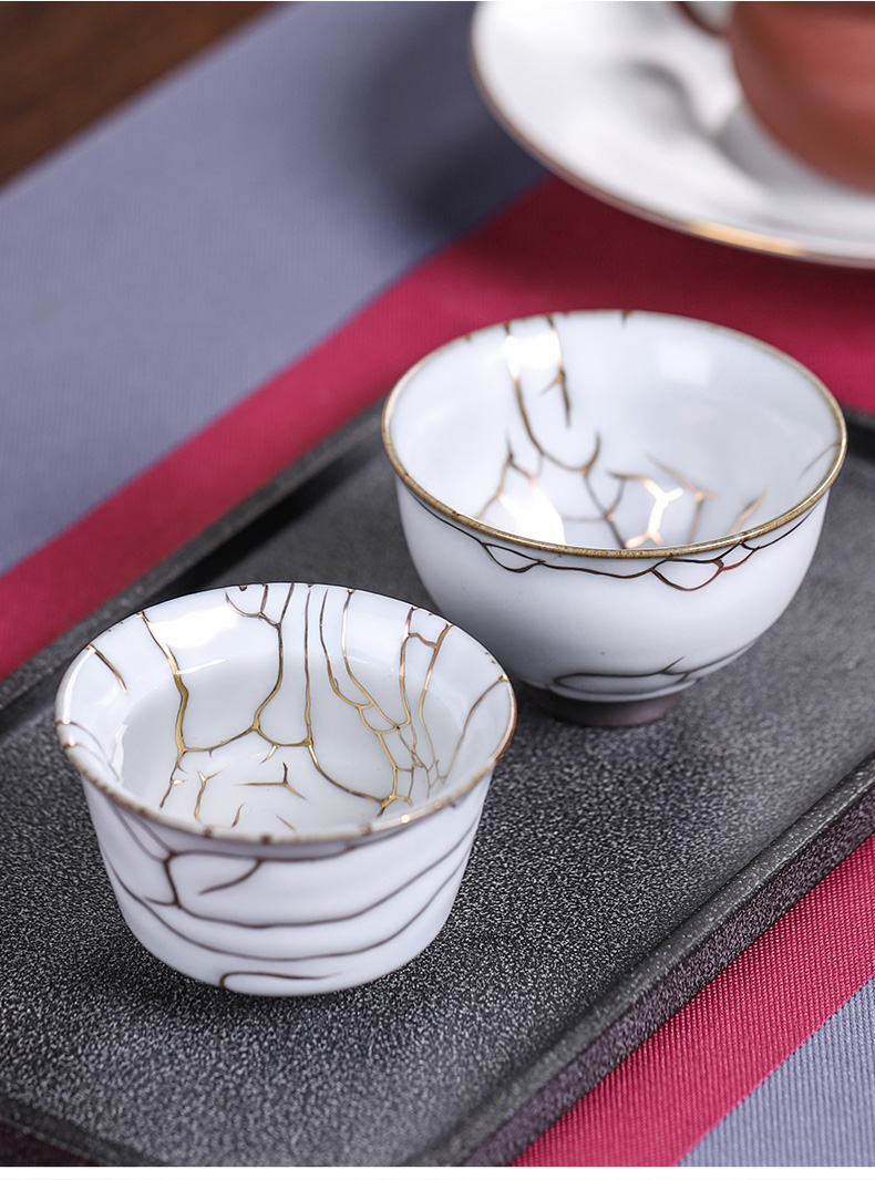 On see colour kunfu tea light ceramic up cup can keep the master cup single hand gold 24 k gold cup