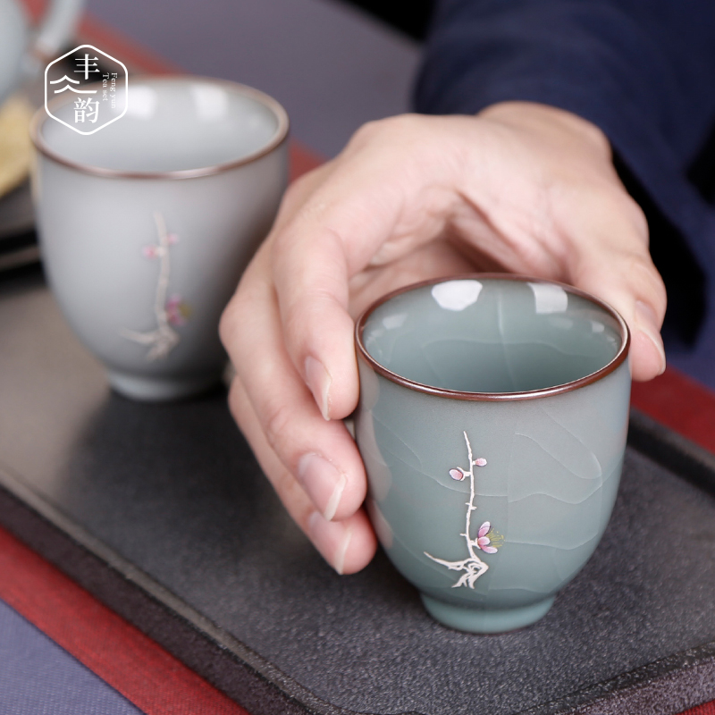 Archaize up kung fu tea cups ceramic sample tea cup tea master cup of large single CPU tire iron, tea cups