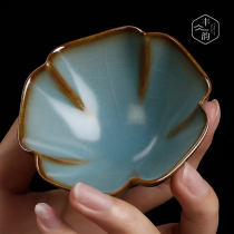 Ceramic Ru kiln kung fu tea cup black tea tea tea set Ru porcelain large open slices ice crack Master Cup can raise tea single Cup