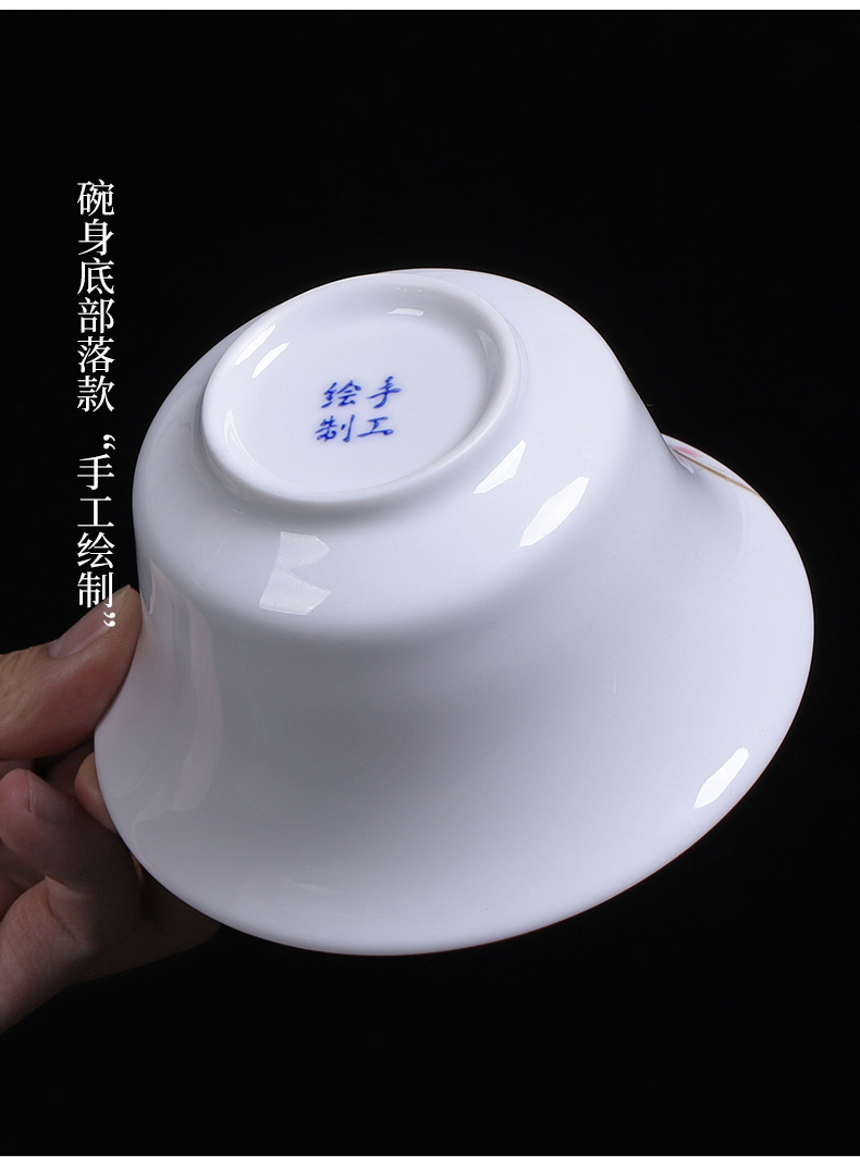 Three to 300 ml hand made white porcelain large tureen kung fu tea cups to heavy mercifully tea tureen tea bowl