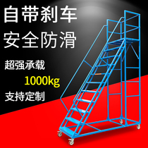 移动登高梯超市仓库作业理货上货梯子1 3米1 5米可移动平台登高车