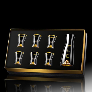 Light Luxury Crystal Wine Set, Wine Glasses for Home Use, High-End Liquor Cups, Small Wine Cup Set, High Aesthetic Value with Gold Foil