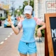 Синий розовый -2038