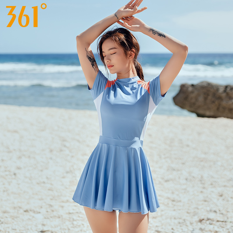 361 Degree one-piece swimsuit women's belly thin skirt conservative Korean ins Wind 2020 new student hot spring swimsuit