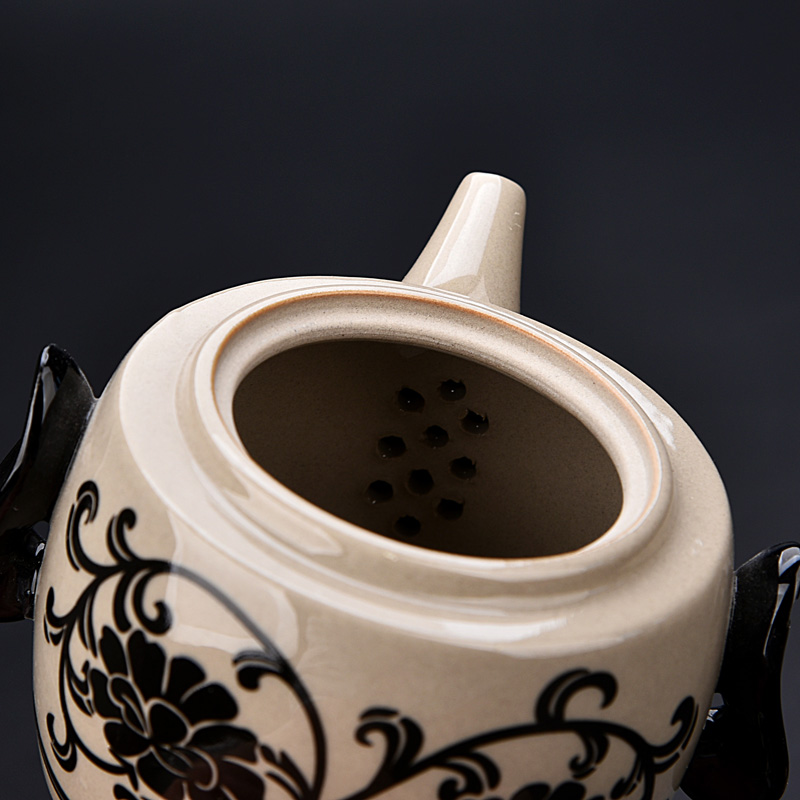 Ancient sheng up cizhou kilns tea grass crack of ceramic cups kung fu master cup tea set a pot of two cups