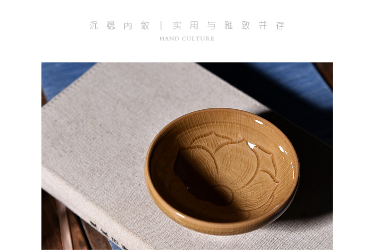 Ancient sheng up new lotus koubei pearl tea masters cup celadon, sample tea cup can collect manual carve patterns or designs on woodwork chicken cup