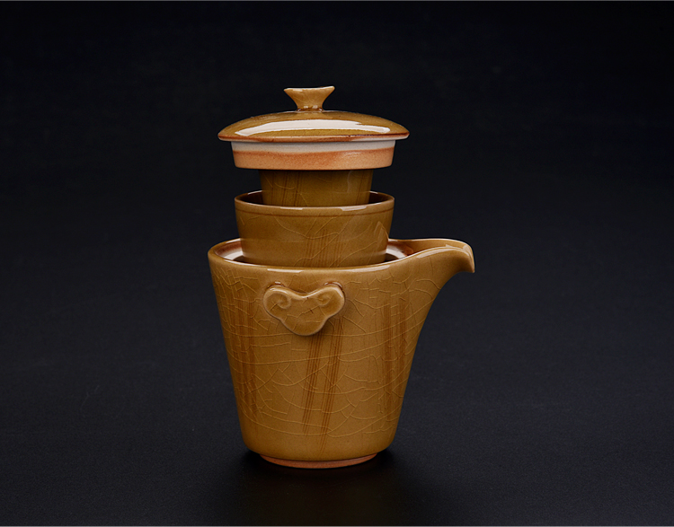 The ancient sheng up 2 new xiangyun pearl celadon crack cup a pot of two portable contracted ceramic cup personal travel