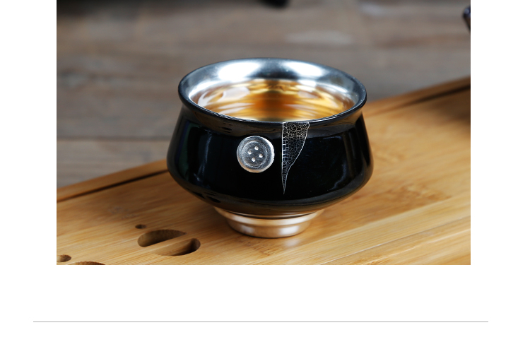 The ancient new silver tea set variable coarse pottery kung fu sheng up cups individual cup single cup sample tea cup coppering. As zen cup