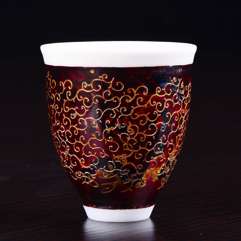 The ancient Chinese lacquer manual lacquer dehua white porcelain up new xiangyun natual creative kung fu master cup single CPU orphan works