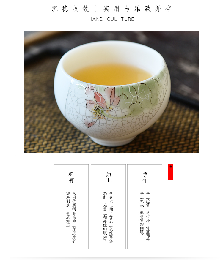 Ancient sheng up manual tasted silver gilding hand - made sample tea cup hat to the new lotus cup run of mine ore suet white jade ivory porcelain cup