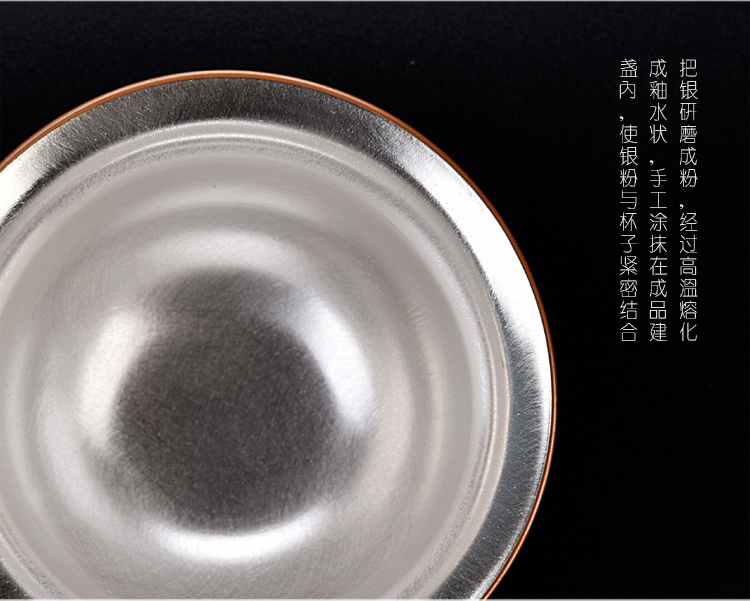 Ancient sheng up six new 7 see colour silver glass cup Japanese tureen kung fu tea cups suit celadon