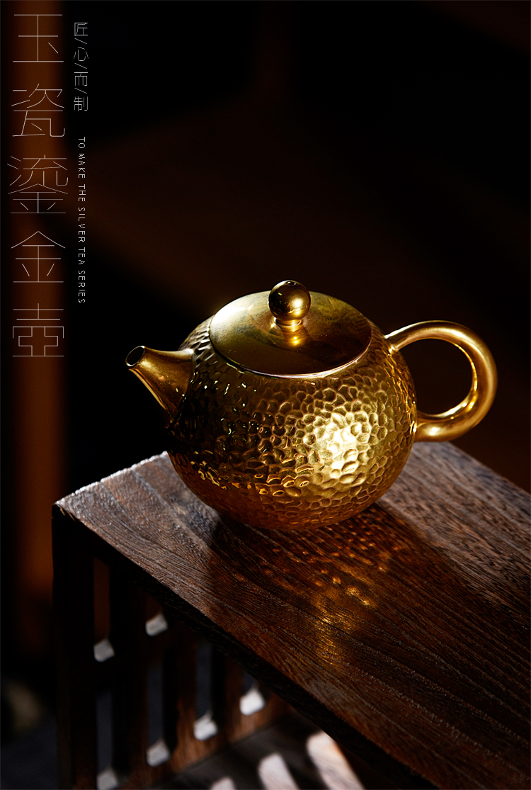 The new Japanese ancient sheng up 24 k coppering. As hammer xi shi pot of pure manual single pot of tea, porcelain up kung fu