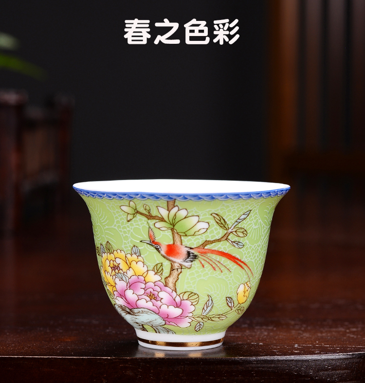 The ancient see colour niaoyuhuaxiang yulan sheng up pick flowers cup sample tea cup personal creative teacups glass ceramic kung fu master