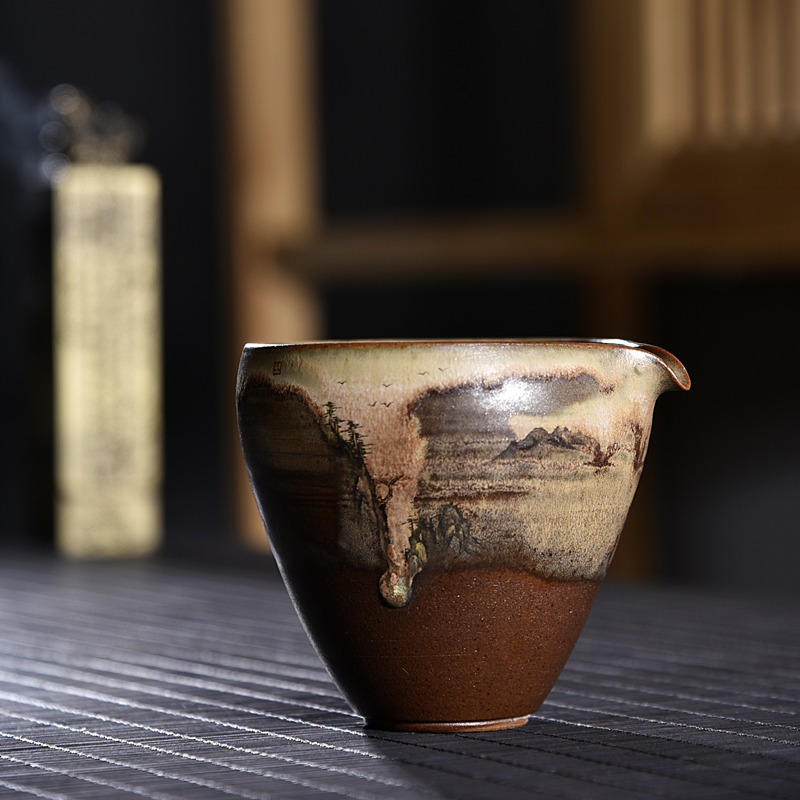 Ancient sheng up new hand made of pure wood natural dust ceramic tea set fair keller cup keller cup points