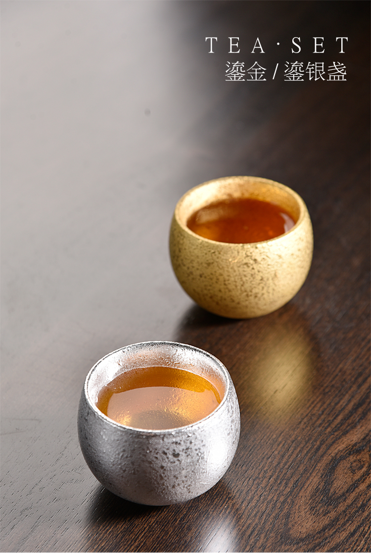 Ancient gold cup sheng up with 24 k gold particles sample tea cup single cup tea tea service manual ceramic bowl masters cup