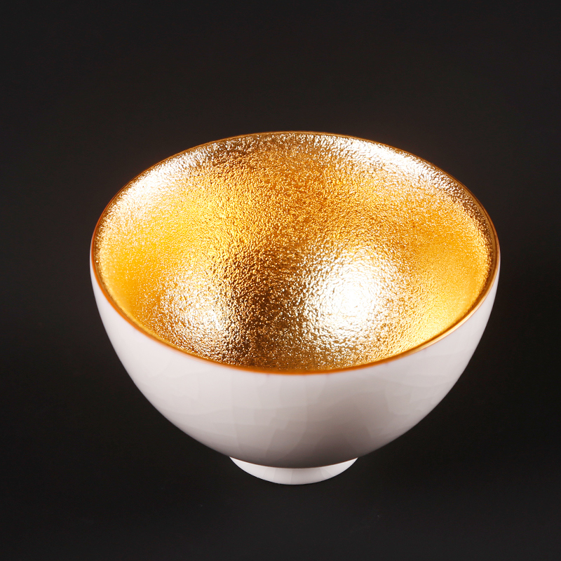 Ancient sheng up gold your up ceramic tea cup 24 k gold, kung fu tea master cup single CPU open for