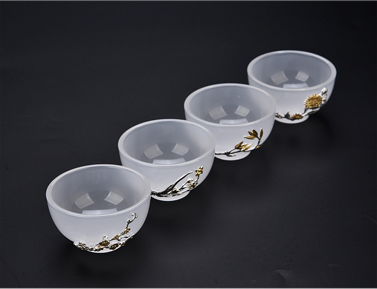 Ancient sheng up porcelain cup jade jade cup whitebait master sample tea cup silver by patterns ceramic cup kung fu tea cups