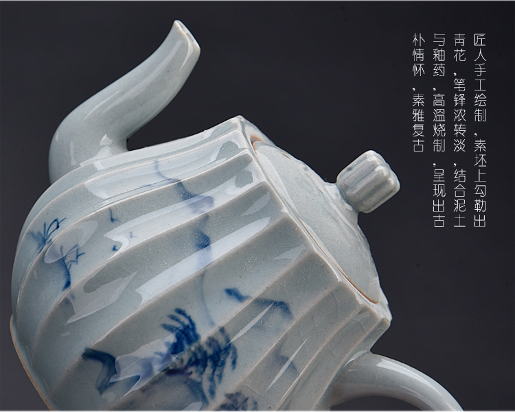 Ancient sheng hand - made porcelain up ceramics kung fu tea set manual tea single pot of pu - erh tea tea kettle with tea