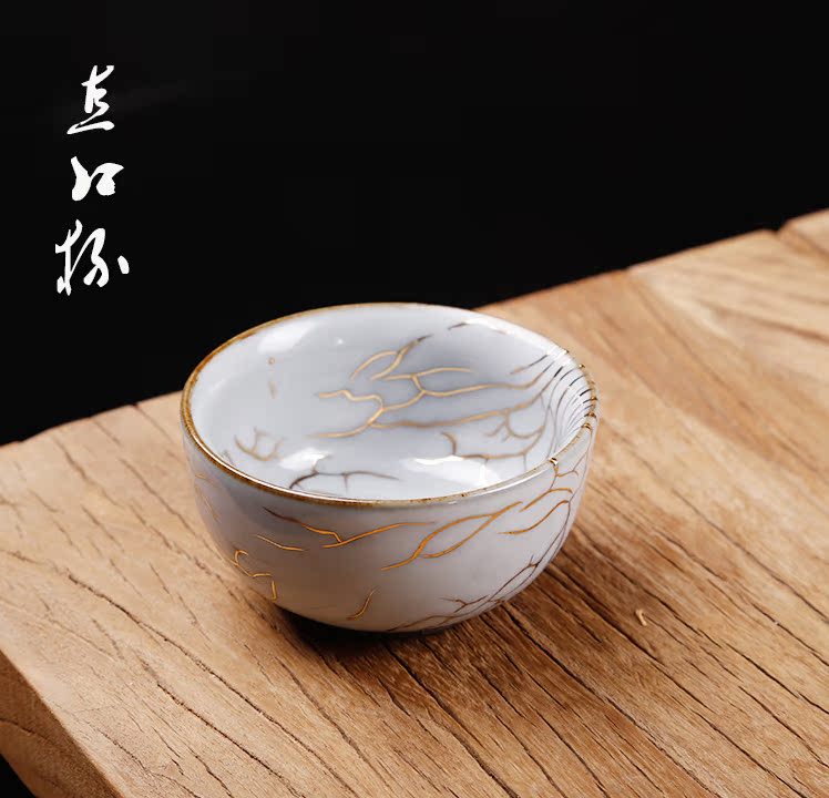 Chi wild ancient sheng up ceramic cups master kung fu tea cups and gold cup wild burn individual cup of custom gift cup