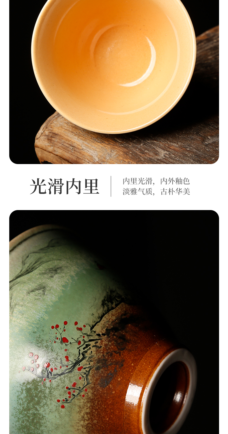 Ancient sheng up to burn hand - made the master sample tea cup fullness jingdezhen up all hand single CPU kung fu tea cups