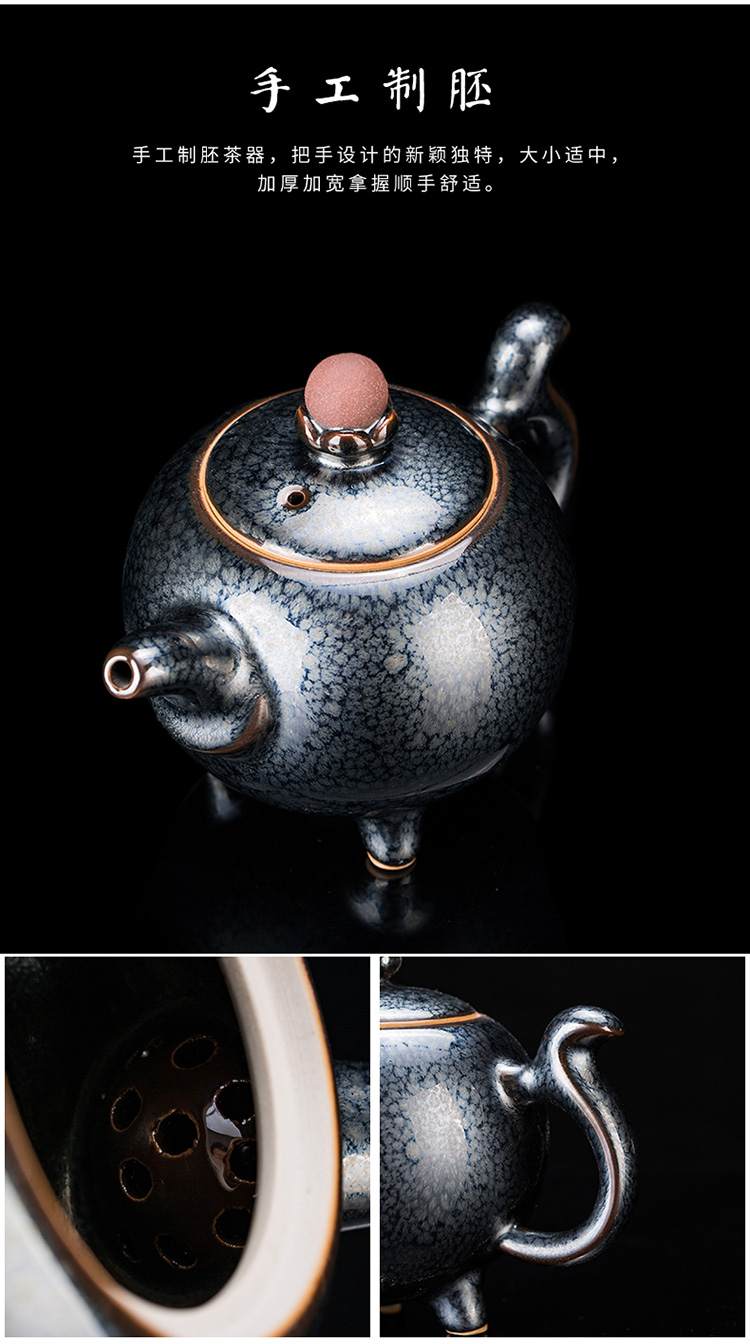 Ancient master sheng up Chen Weichun built light tea set of household ceramic teapot kung fu tea set lid to use by hand