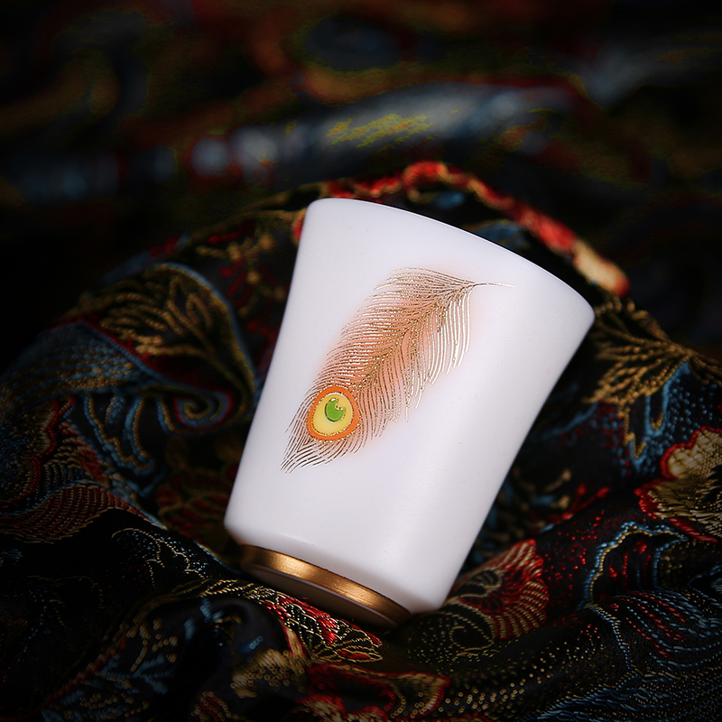 Ancient sheng up porcelain dehua suet jade white porcelain hand - made the master sample tea cup cup kung fu tea tea gifts