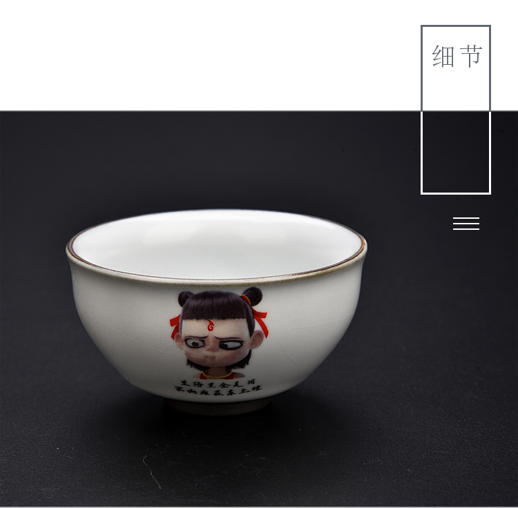 Ancient sheng up imitation hand - made ceramic which child Cha familiars reincarnation sample tea cup your up open piece of coloured drawing or pattern master of kung fu cup