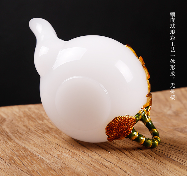 The ancient jade porcelain stone pot sheng up porcelain household enamel teapot Pyrex glass tea set single pot pot