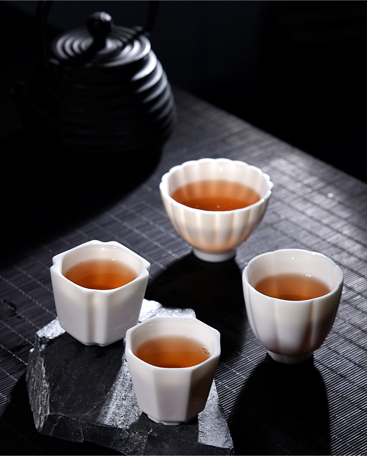 Ancient sheng up new white jade kaolin suet single cup cup more light ceramic cup sample tea cup kung fu master