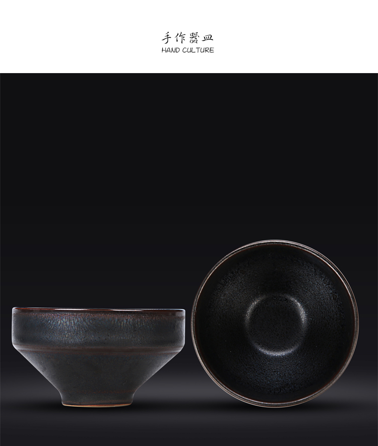 Ancient sheng up built new oolong light temmoku droplets squama lines master single sample tea cup cup song dynasty porcelain bowl