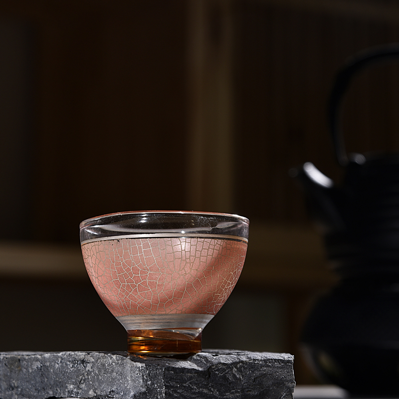 Ancient ceramic kung fu sheng up new silver mine loader silver fission glass cup sample tea cup host a cup of tea light cup