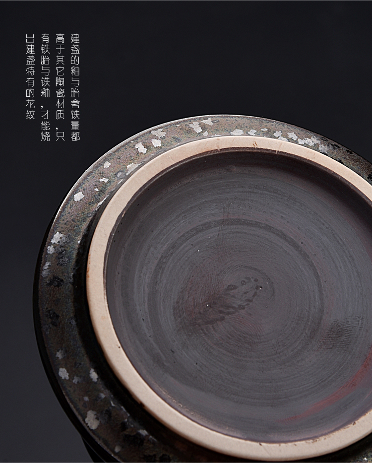 A pot of ancient sheng up new squama temmoku ceramics four cups of inlay silver variable work travel tea set